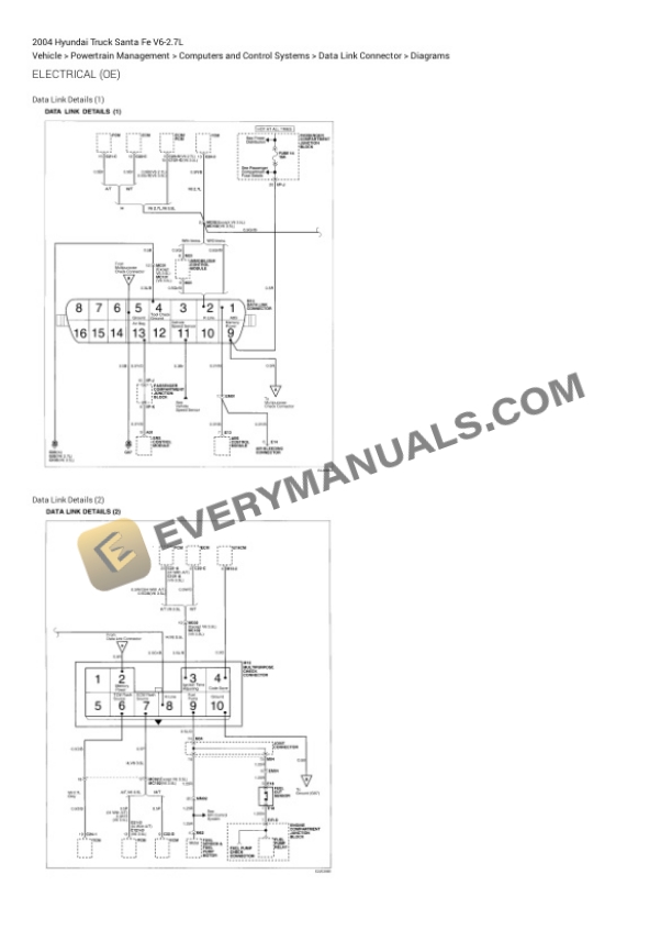 Hyundai Truck Santa Fe 2004 Electrical Diagrams V6-2.7L 4 Hyundai Truck Santa Fe 2004 Electrical Diagrams V6-2.7L - Image 2