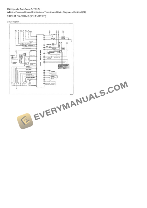 Hyundai Truck Santa Fe 2005 Electrical Diagrams V6-3.5L 4 Hyundai Truck Santa Fe 2005 Electrical Diagrams V6-3.5L - Image 2