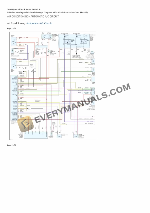 Hyundai Truck Santa Fe 2006 Electrical Diagrams V6-3.5L