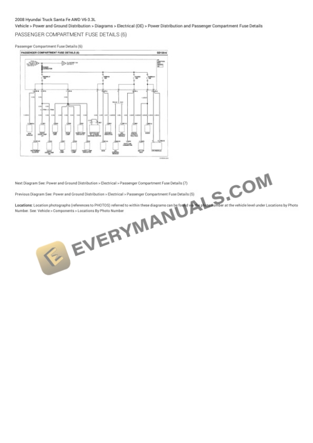 Hyundai Truck Santa Fe AWD 2008 Electrical Diagrams V6-3.3L 6 Hyundai Truck Santa Fe AWD 2008 Electrical Diagrams V6-3.3L - Image 4
