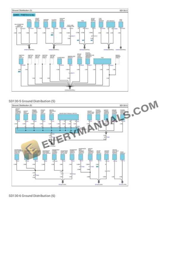 Hyundai Truck Santa Fe AWD 2012 Electrical Diagrams L4-2.4L 4 Hyundai Truck Santa Fe AWD 2012 Electrical Diagrams L4-2.4L - Image 2