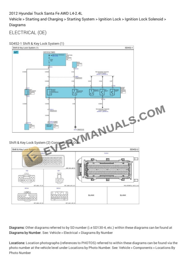 Hyundai Truck Santa Fe AWD 2012 Electrical Diagrams L4-2.4L 6 Hyundai Truck Santa Fe AWD 2012 Electrical Diagrams L4-2.4L - Image 4