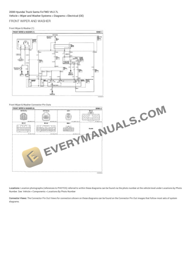 Hyundai Truck Santa Fe FWD 2008 Electrical Diagrams V6-2.7L 4 Hyundai Truck Santa Fe FWD 2008 Electrical Diagrams V6-2.7L - Image 2