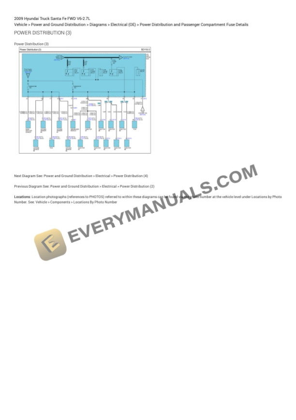 Hyundai Truck Santa Fe FWD 2009 Electrical Diagrams V6-2.7L 7 Hyundai Truck Santa Fe FWD 2009 Electrical Diagrams V6-2.7L - Image 5