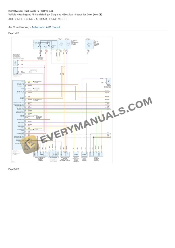 hyundai truck santa fe fwd 2009 electrical diagrams v6 33l 1