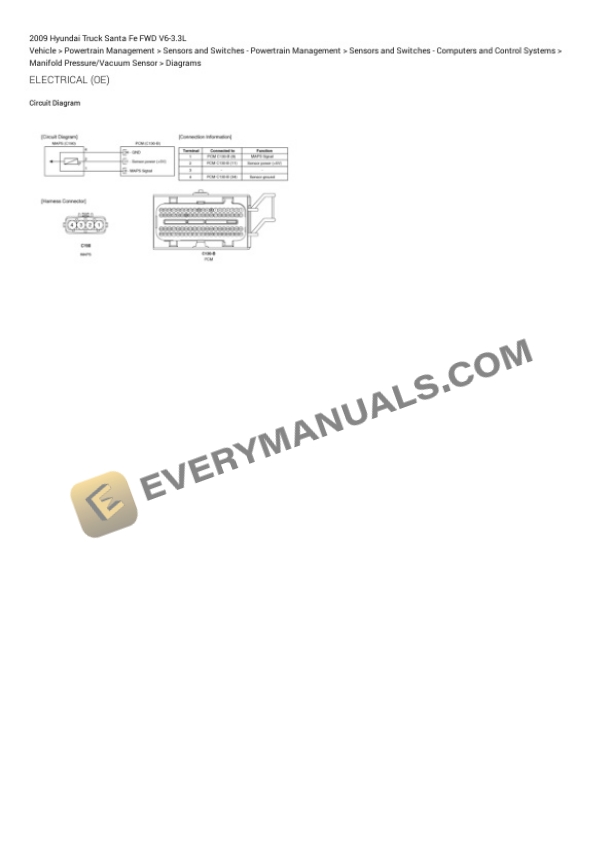 Hyundai Truck Santa Fe FWD 2009 Electrical Diagrams V6-3.3L 5 Hyundai Truck Santa Fe FWD 2009 Electrical Diagrams V6-3.3L - Image 3