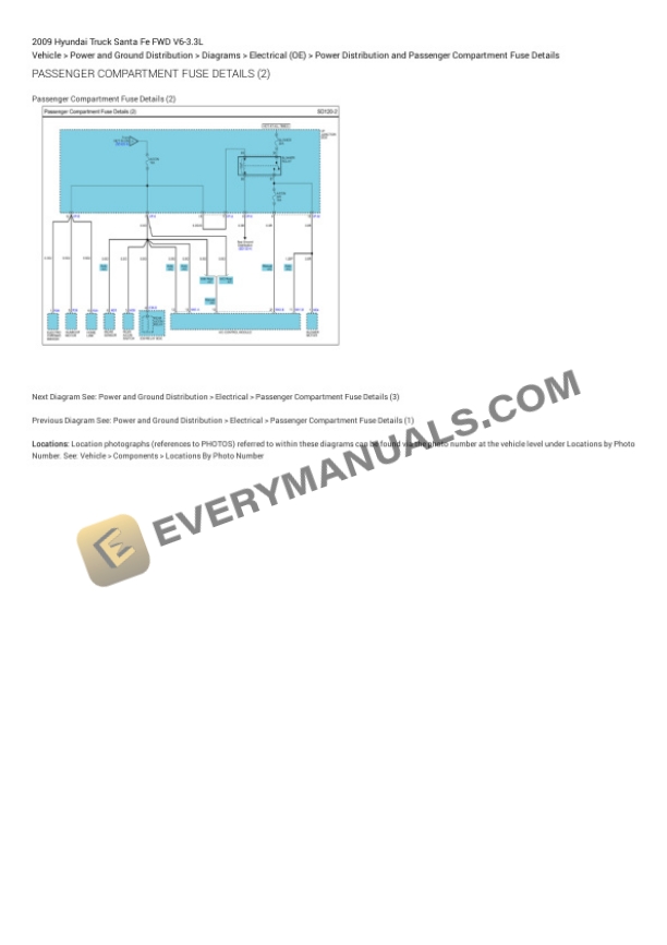 Hyundai Truck Santa Fe FWD 2009 Electrical Diagrams V6-3.3L 6 Hyundai Truck Santa Fe FWD 2009 Electrical Diagrams V6-3.3L - Image 4