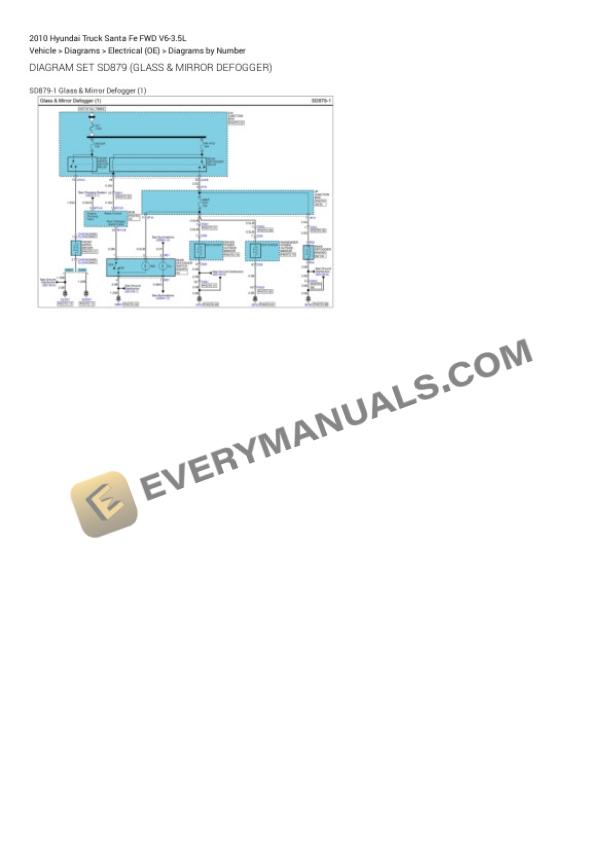 Hyundai Truck Santa Fe FWD 2010 Electrical Diagrams V6-3.5L 4 Hyundai Truck Santa Fe FWD 2010 Electrical Diagrams V6-3.5L - Image 2