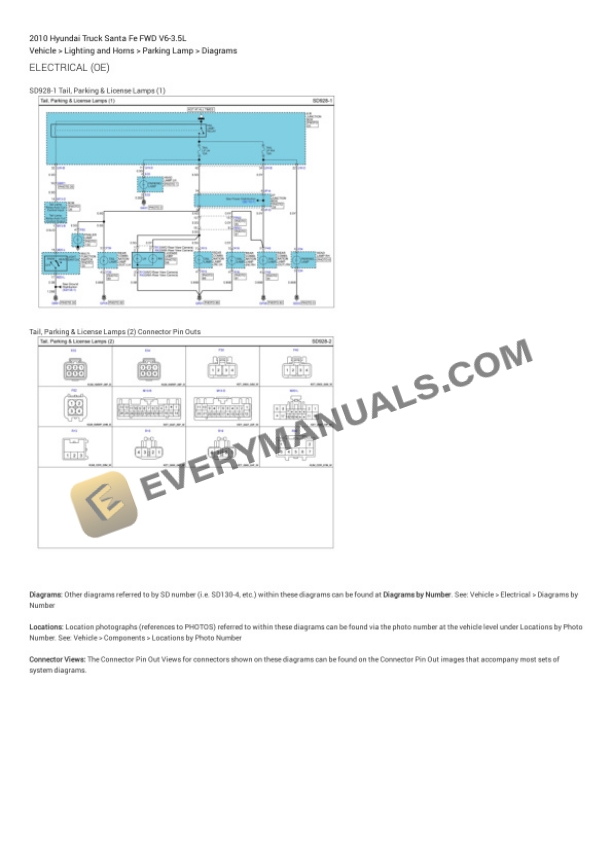 Hyundai Truck Santa Fe FWD 2010 Electrical Diagrams V6-3.5L 7 Hyundai Truck Santa Fe FWD 2010 Electrical Diagrams V6-3.5L - Image 5