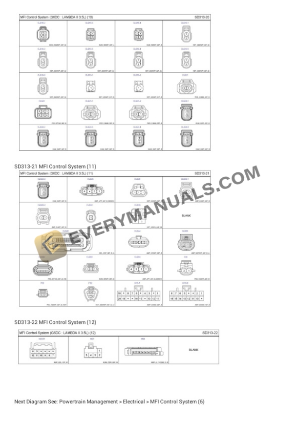 Hyundai Truck Santa Fe FWD 2011 Electrical Diagrams V6-3.5L 7 Hyundai Truck Santa Fe FWD 2011 Electrical Diagrams V6-3.5L - Image 5