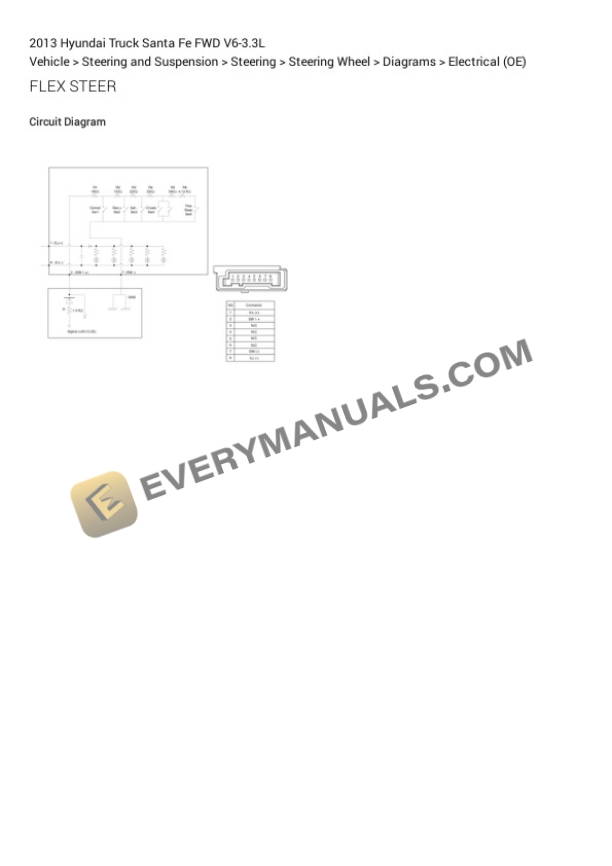 Hyundai Truck Santa Fe FWD 2013 Electrical Diagrams V6-3.3L 4 Hyundai Truck Santa Fe FWD 2013 Electrical Diagrams V6-3.3L - Image 2