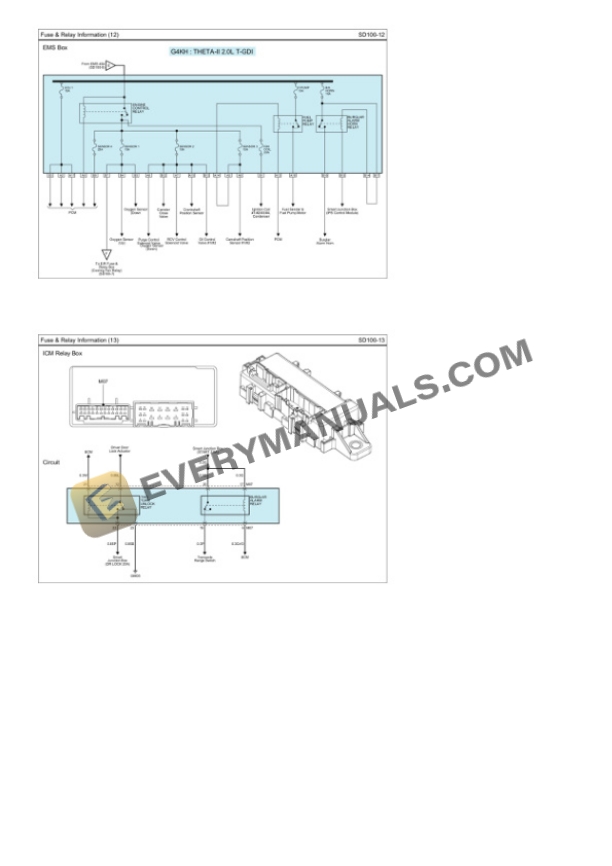 Hyundai Truck Santa Fe FWD 2013 Electrical Diagrams V6-3.3L 6 Hyundai Truck Santa Fe FWD 2013 Electrical Diagrams V6-3.3L - Image 4