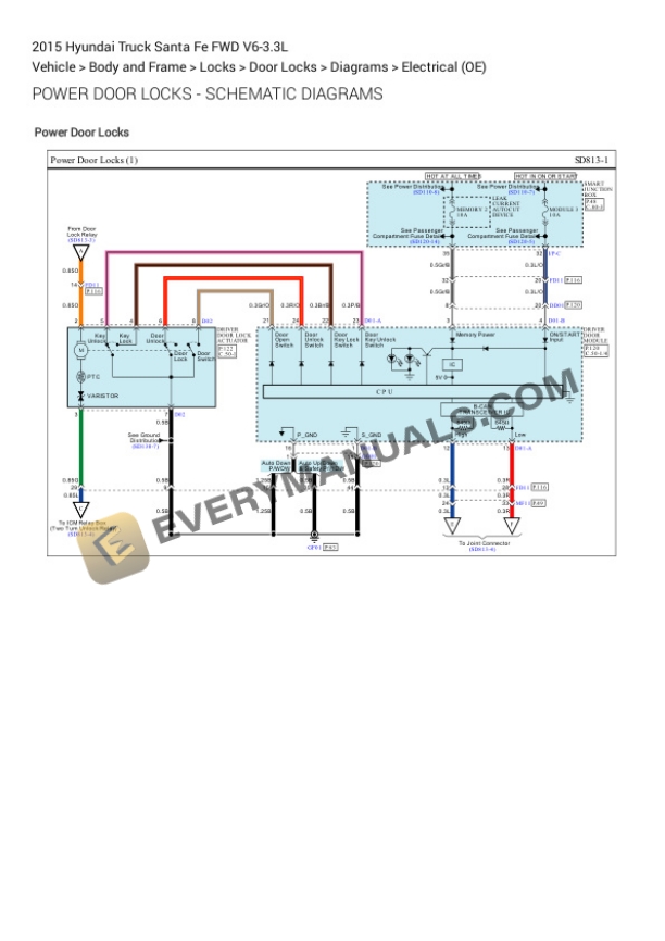 Hyundai Truck Santa Fe FWD 2015 Electrical Diagrams V6-3.3L 7 Hyundai Truck Santa Fe FWD 2015 Electrical Diagrams V6-3.3L - Image 5