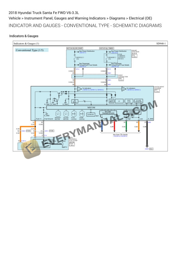 Hyundai Truck Santa Fe FWD 2018 Electrical Diagrams V6-3.3L 5 Hyundai Truck Santa Fe FWD 2018 Electrical Diagrams V6-3.3L - Image 3