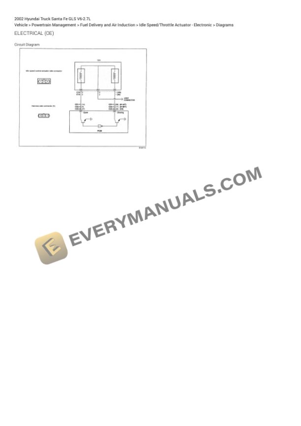 Hyundai Truck Santa Fe GLS 2002 Electrical Diagrams V6-2.7L 6 Hyundai Truck Santa Fe GLS 2002 Electrical Diagrams V6-2.7L - Image 4