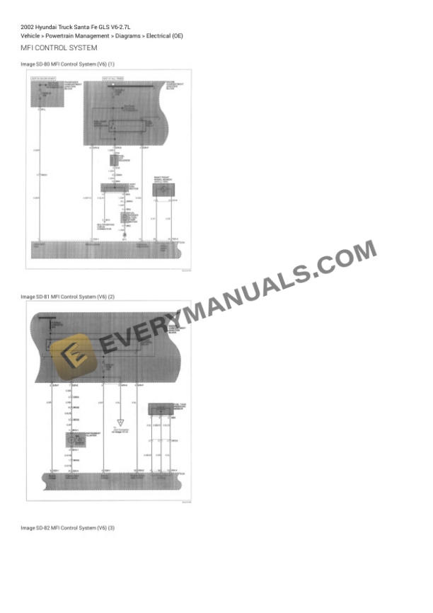 Hyundai Truck Santa Fe GLS 2002 Electrical Diagrams V6-2.7L 7 Hyundai Truck Santa Fe GLS 2002 Electrical Diagrams V6-2.7L - Image 5