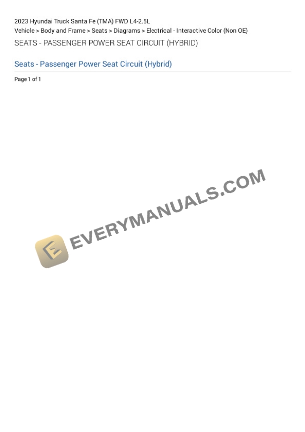 Hyundai Truck Santa Fe (TMA) FWD 2023 Electrical Diagrams L4-2.5L 4 Hyundai Truck Santa Fe (TMA) FWD 2023 Electrical Diagrams L4-2.5L - Image 2