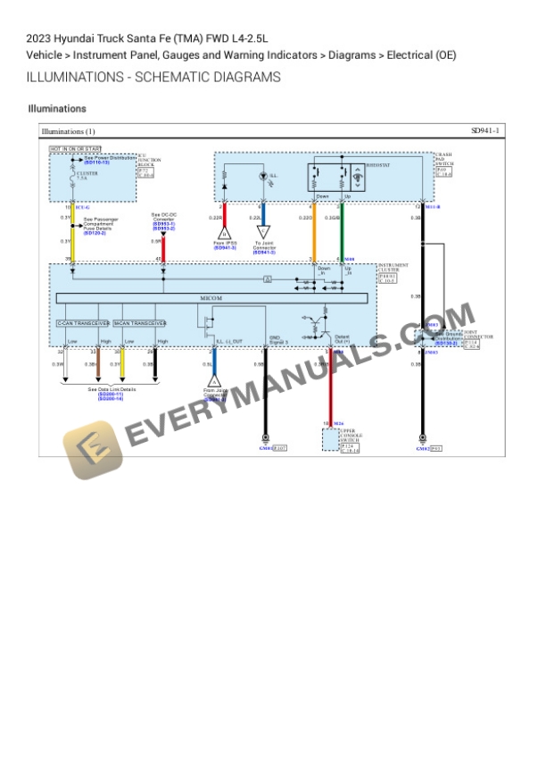 Hyundai Truck Santa Fe (TMA) FWD 2023 Electrical Diagrams L4-2.5L 7 Hyundai Truck Santa Fe (TMA) FWD 2023 Electrical Diagrams L4-2.5L - Image 5
