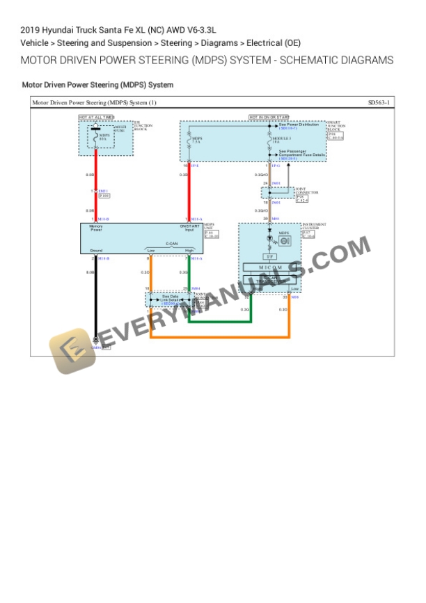 Hyundai Truck Santa Fe XL (NC) AWD 2019 Electrical Diagrams V6-3.3L 6 Hyundai Truck Santa Fe XL (NC) AWD 2019 Electrical Diagrams V6-3.3L - Image 4