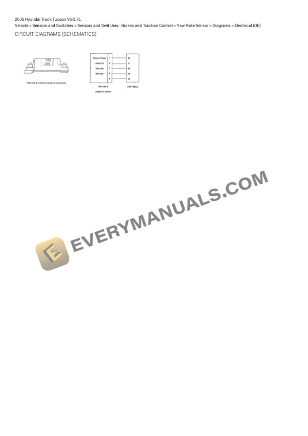 Hyundai Truck Tucson 2005 Electrical Diagrams V6-2.7L 4 Hyundai Truck Tucson 2005 Electrical Diagrams V6-2.7L - Image 2