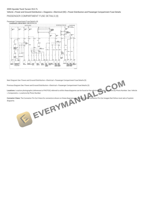 Hyundai Truck Tucson 2005 Electrical Diagrams V6-2.7L 6 Hyundai Truck Tucson 2005 Electrical Diagrams V6-2.7L - Image 4