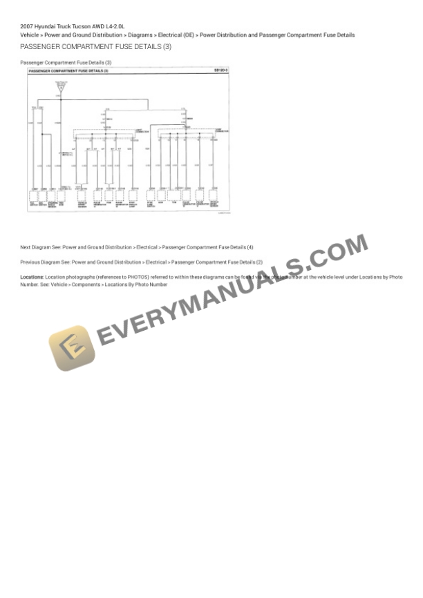 Hyundai Truck Tucson AWD 2007 Electrical Diagrams L4-2.0L 6 Hyundai Truck Tucson AWD 2007 Electrical Diagrams L4-2.0L - Image 4