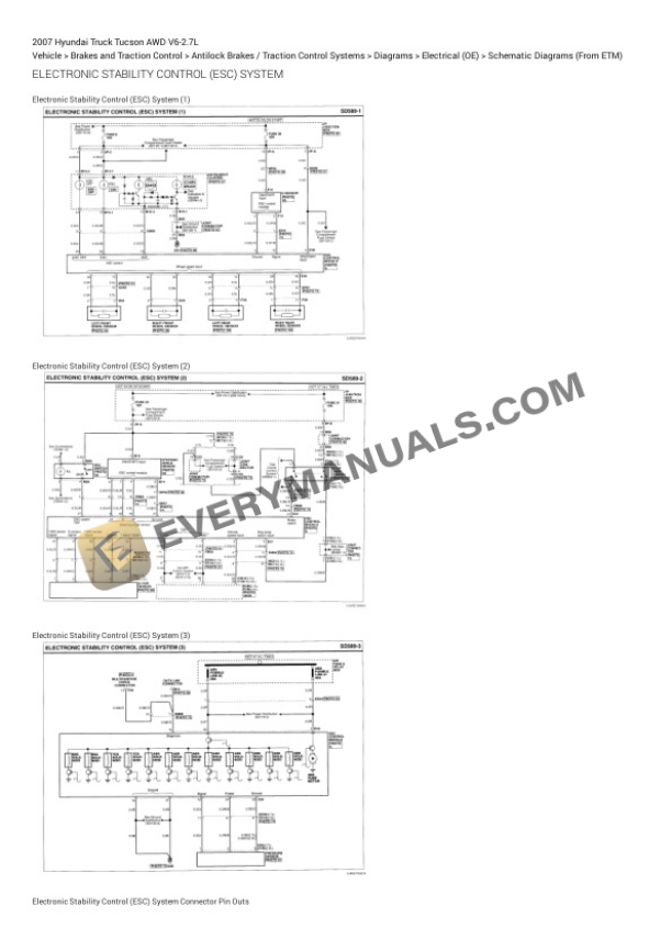 Hyundai Truck Tucson AWD 2007 Electrical Diagrams V6-2.7L 4 Hyundai Truck Tucson AWD 2007 Electrical Diagrams V6-2.7L - Image 2