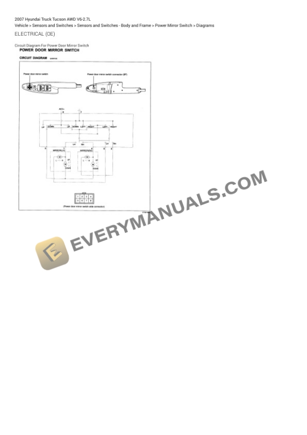 Hyundai Truck Tucson AWD 2007 Electrical Diagrams V6-2.7L 7 Hyundai Truck Tucson AWD 2007 Electrical Diagrams V6-2.7L - Image 5