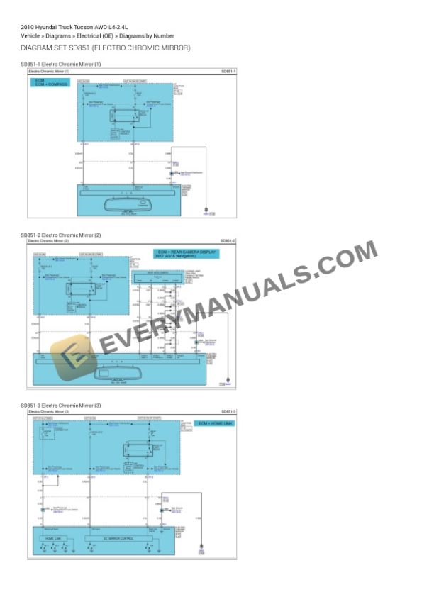 Hyundai Truck Tucson AWD 2010 Electrical Diagrams L4-2.4L 4 Hyundai Truck Tucson AWD 2010 Electrical Diagrams L4-2.4L - Image 2