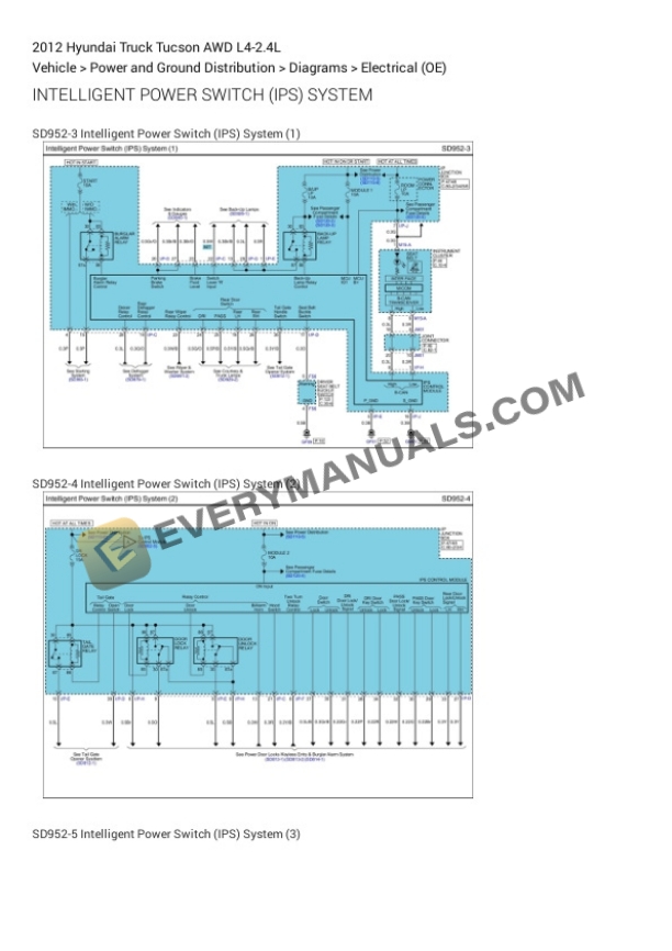 Hyundai Truck Tucson AWD 2012 Electrical Diagrams L4-2.4L 6 Hyundai Truck Tucson AWD 2012 Electrical Diagrams L4-2.4L - Image 4