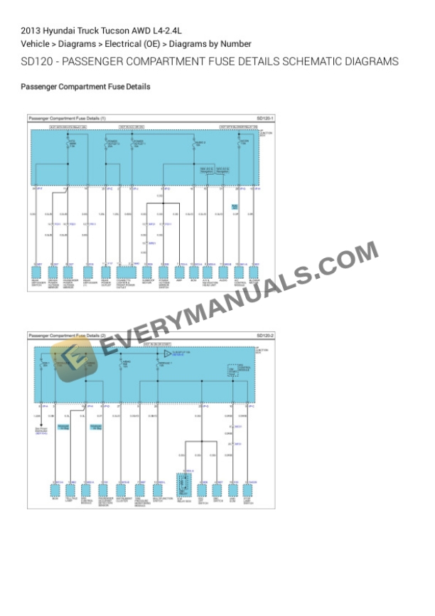Hyundai Truck Tucson AWD 2013 Electrical Diagrams L4-2.4L 6 Hyundai Truck Tucson AWD 2013 Electrical Diagrams L4-2.4L - Image 4