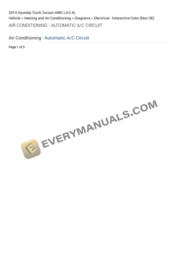 Hyundai Truck Tucson AWD 2014 Electrical Diagrams L4-2.4L 1 hyundai truck tucson awd 2014 electrical diagrams l4 24l 1