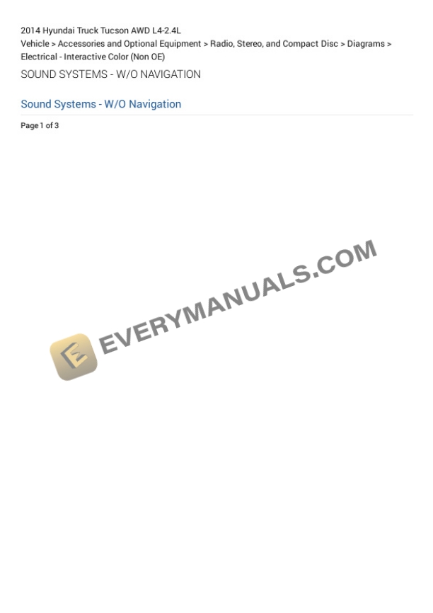 Hyundai Truck Tucson AWD 2014 Electrical Diagrams L4-2.4L 6 Hyundai Truck Tucson AWD 2014 Electrical Diagrams L4-2.4L - Image 4