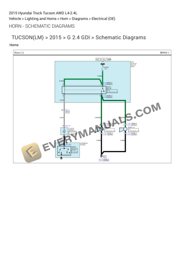 Hyundai Truck Tucson AWD 2015 Electrical Diagrams L4-2.4L 5 Hyundai Truck Tucson AWD 2015 Electrical Diagrams L4-2.4L - Image 3
