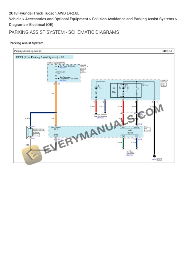 Hyundai Truck Tucson AWD 2018 Electrical Diagrams L4-2.0L 6 Hyundai Truck Tucson AWD 2018 Electrical Diagrams L4-2.0L - Image 4