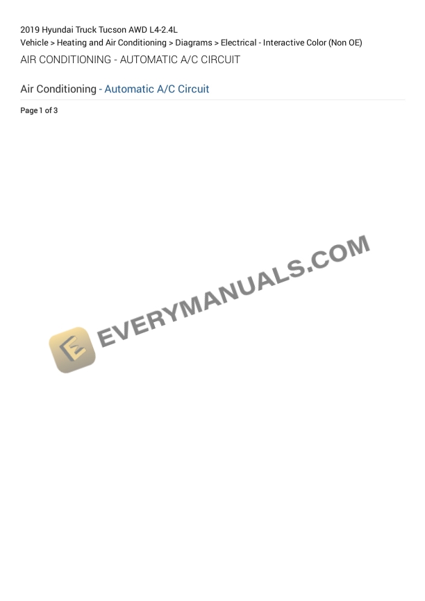 Hyundai Truck Tucson AWD 2019 Electrical Diagrams L4-2.4L