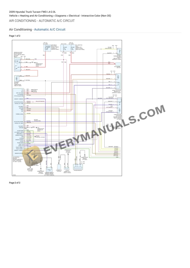 Hyundai Truck Tucson FWD 2009 Electrical Diagrams L4-2.0L 1 hyundai truck tucson fwd 2009 electrical diagrams l4 20l 1