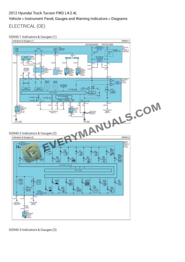 Hyundai Truck Tucson FWD 2012 Electrical Diagrams L4-2.4L 6 Hyundai Truck Tucson FWD 2012 Electrical Diagrams L4-2.4L - Image 4