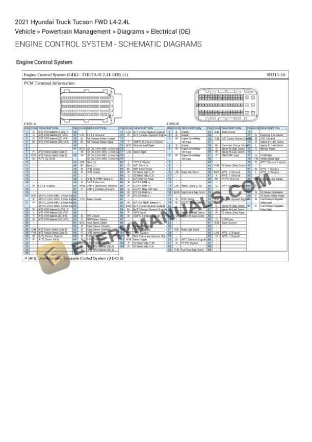Hyundai Truck Tucson FWD 2021 Electrical Diagrams L4-2.4L 5 Hyundai Truck Tucson FWD 2021 Electrical Diagrams L4-2.4L - Image 3