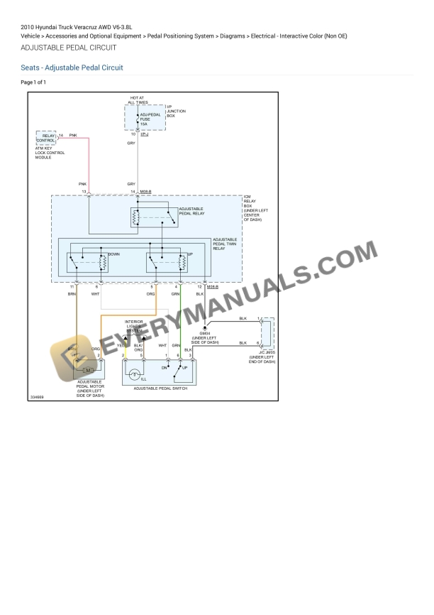 Hyundai Truck Veracruz AWD 2010 Electrical Diagrams V6-3.8L