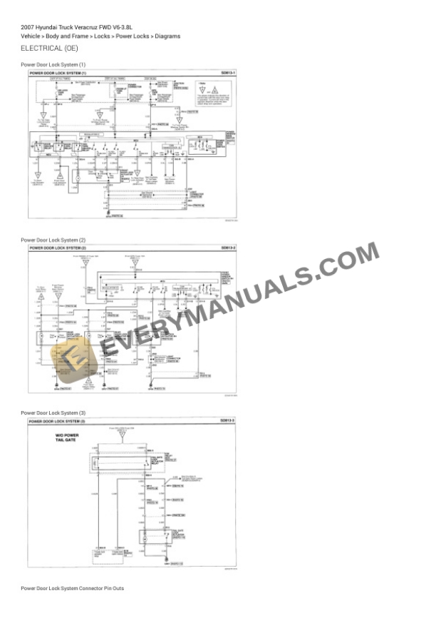 Hyundai Truck Veracruz FWD 2007 Electrical Diagrams V6-3.8L 7 Hyundai Truck Veracruz FWD 2007 Electrical Diagrams V6-3.8L - Image 5