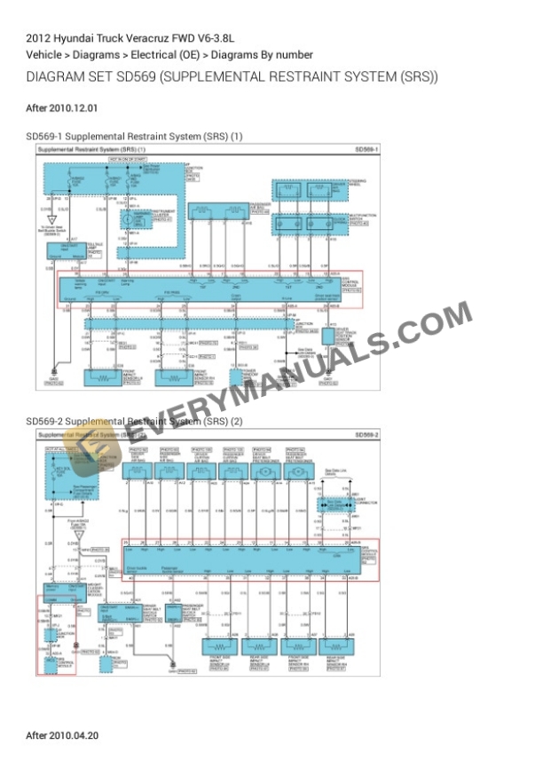 Hyundai Truck Veracruz FWD 2012 Electrical Diagrams V6-3.8L 4 Hyundai Truck Veracruz FWD 2012 Electrical Diagrams V6-3.8L - Image 2