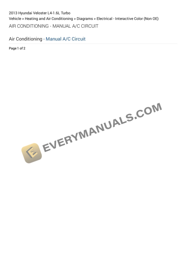 Hyundai Veloster 2013 Electrical Diagrams L4-1.6L Turbo