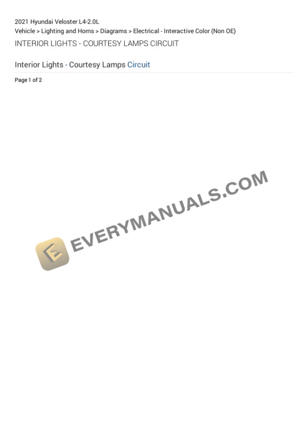 Hyundai Veloster 2021 Electrical Diagrams L4-2.0L 4 Hyundai Veloster 2021 Electrical Diagrams L4-2.0L - Image 2