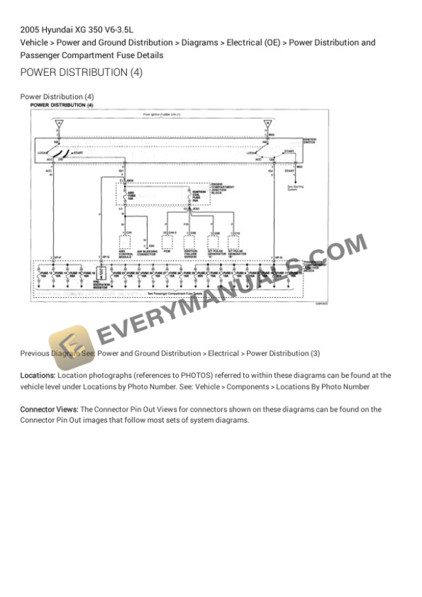 Hyundai XG 350 2005 Electrical Diagrams V6-3.5L 6 Hyundai XG 350 2005 Electrical Diagrams V6-3.5L - Image 4