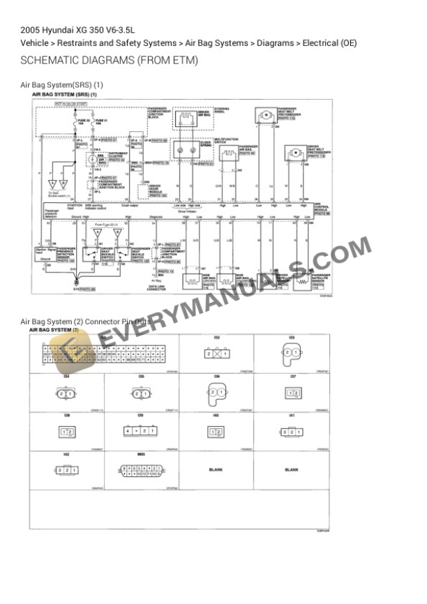 Hyundai XG 350 2005 Electrical Diagrams V6-3.5L 7 Hyundai XG 350 2005 Electrical Diagrams V6-3.5L - Image 5