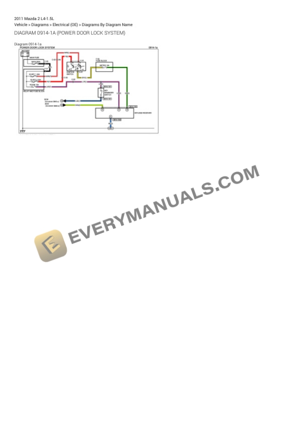 Mazda 2 2011 Electrical Diagrams L4-1.5L 4 Mazda 2 2011 Electrical Diagrams L4-1.5L - Image 2