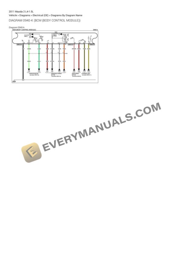 Mazda 2 2011 Electrical Diagrams L4-1.5L 6 Mazda 2 2011 Electrical Diagrams L4-1.5L - Image 4
