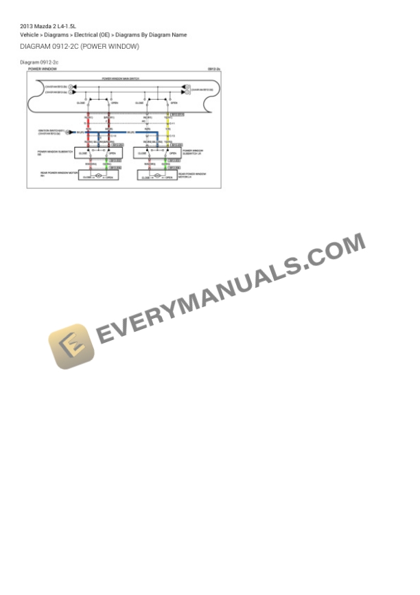 Mazda 2 2013 Electrical Diagrams L4-1.5L 4 Mazda 2 2013 Electrical Diagrams L4-1.5L - Image 2