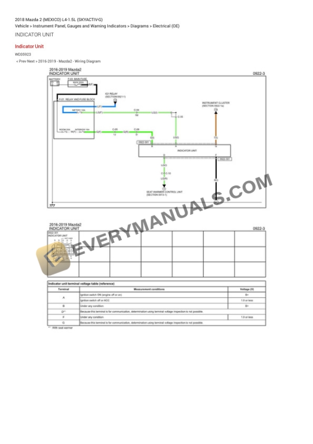 Mazda 2 (MEXICO) 2018 Electrical Diagrams L4-1.5L (SKYACTIV-G) 5 Mazda 2 (MEXICO) 2018 Electrical Diagrams L4-1.5L (SKYACTIV-G) - Image 3